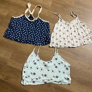 Bundle of 3 crop top camisoles floral boho print sizes small and medium